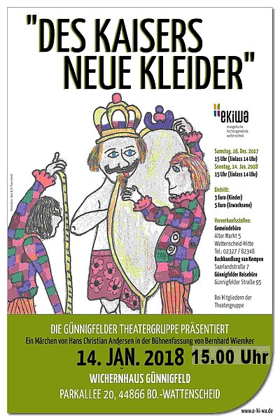 14.1.2018 Theatergruppe Günnigfeld, Des Kaisers Neue Kleider, KLicken auf die Grafik öffnet eine pdf-Datei