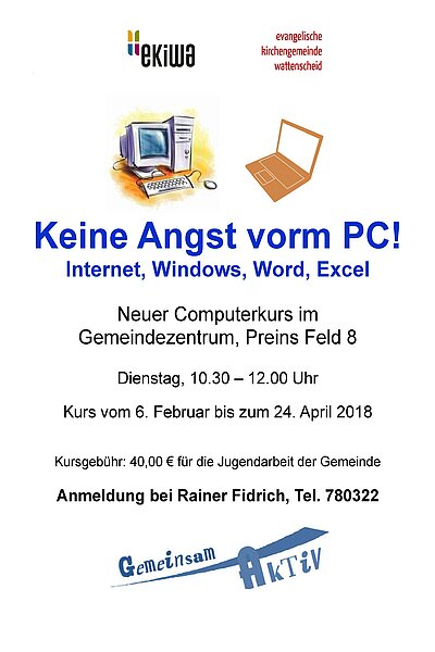 ab 6.2.2018, Gemeinsam aktiv, Compterkurs im Gemeindezentrum Versöhnungskirche, Klicken auf die Grafik öffnet eine pdf-Datei 